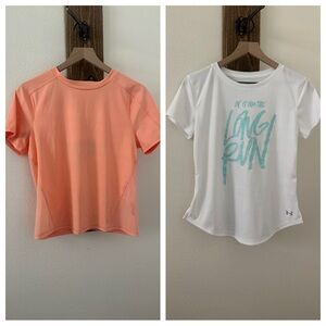 Spyder under armor Orange and White Tees bundle S/M